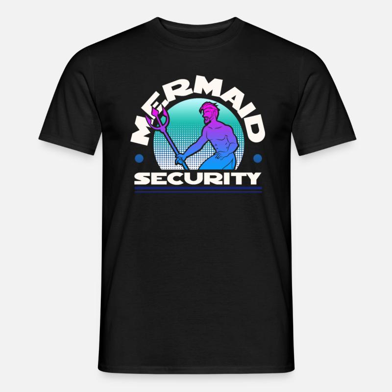 Mermaid Security - Männer T-Shirt - Schwarz