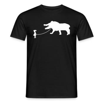 Ammit Pet Walked By Girl - Men's T-Shirt - black - Front - AI Model Male 178 light (178cm)