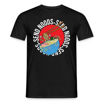 Funny Send Noods Nudes Noodle Soup Ramen - Men's T-Shirt - black - Front - AI Model Male 178 light (178cm)