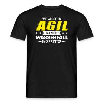 Agil Arbeiten In Sprints Projektmanagement Spruch - Männer T-Shirt - Schwarz - Vorne - AI Model Male 178 light (178cm)