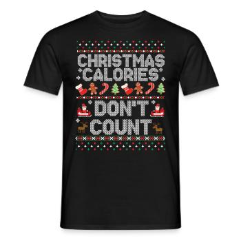 Chandail de Noël laid Calories de Noël - T-shirt homme - noir - Devant - AI Model Male 178 light (178cm)