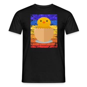 Küken Sunset - T-shirt homme - noir - Devant - AI Model Male 178 light (178cm)