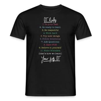 Occupational Therapist OT Rules - Men's T-Shirt - black - Front - AI Model Male 178 light (178cm)