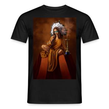 Chaman indien avec coiffe - T-shirt homme - noir - Devant - AI Model Male 178 light (178cm)