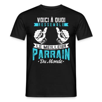 Meilleur Parrain Du Monde Oncle Parrain Cadeau - T-shirt homme - noir - Devant - AI Model Male 178 light (178cm)