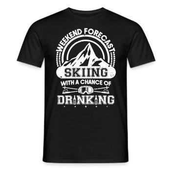 Ski cadeau de sports d'hiver d'hiver - T-shirt homme - noir - Devant - AI Model Male 178 light (178cm)