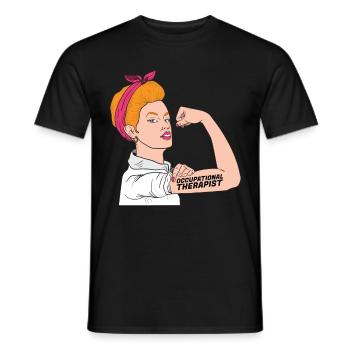 Ergotherapeut Rosie The Riveter - Männer T-Shirt - Schwarz - Vorne - AI Model Male 178 light (178cm)