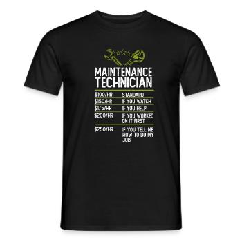 Maintenance Technician Technician Gift Gift Idea - Men's T-Shirt - black - Front - AI Model Male 178 light (178cm)
