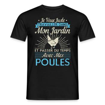 Papy Poule - Jardinage Cadeaux - T-shirt homme - noir - Devant - AI Model Male 178 light (178cm)