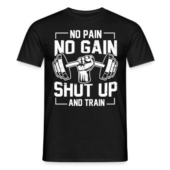 No Pain No Gain Weighlifter Pre-workout Motivation - Männer T-Shirt - Schwarz - Vorne - AI Model Male 178 light (178cm)