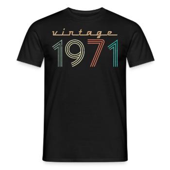 50th birthday 50th gift vintage 1971 - Men's T-Shirt - black - Front - AI Model Male 178 light (178cm)