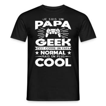 Je suis un Papa Geek | Cadeau Gaming - T-shirt homme - noir - Devant - AI Model Male 178 light (178cm)