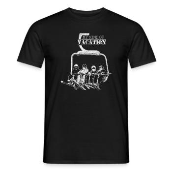 My Kind of vacation Skilift Skiing Saying Gift - Men's T-Shirt - black - Front - AI Model Male 178 light (178cm)