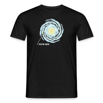 Tu es ici dans la galaxie - T-shirt homme - noir - Devant - AI Model Male 178 light (178cm)