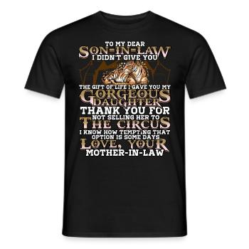 Ich liebe meinen Schwiegersohn Geschenkidee für ve - Männer T-Shirt - Schwarz - Vorne - AI Model Male 178 light (178cm)