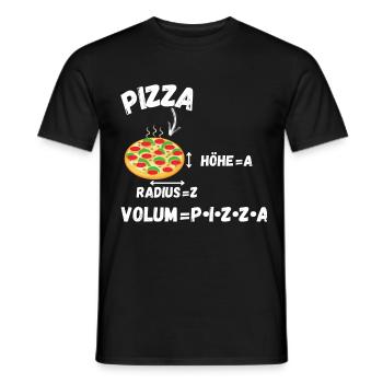 Pizza und Mathe -Meme | Lustiges Mathematik Lehrer - Männer T-Shirt - Schwarz - Vorne - AI Model Male 178 light (178cm)
