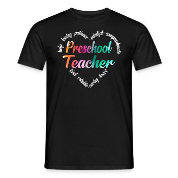 Enseignant préscolaire - T-shirt homme - noir - Devant - AI Model Male 178 light (178cm)