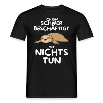 Cute sloth saying pyjamas pyjama nightgown - Men's T-Shirt - black - Front - AI Model Male 178 light (178cm)