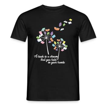 Reading a Book Literature A Book Is A Dream That Hold I - Men's T-Shirt - black - Front - AI Model Male 178 light (178cm)