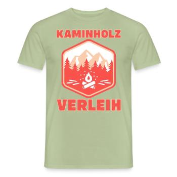 Kaminholz Verleih Lustige Sprüche - Männer T-Shirt - Sage - Vorne - AI Model Male 178 light (178cm)