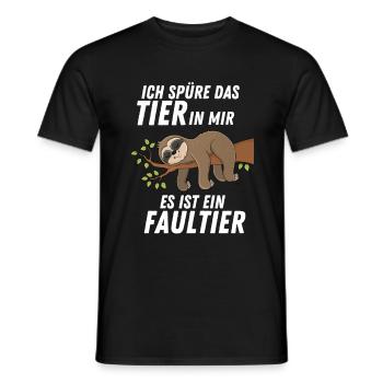 Ich Spüre Das Tier In Mir Es Ist Ein Faultier - Männer T-Shirt - Schwarz - Vorne - AI Model Male 178 light (178cm)