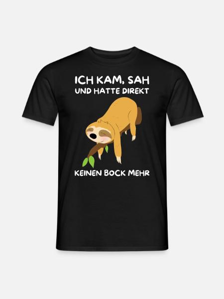 Faultier kein Bock mehr Morgenmuffel Langschläfer - Männer T-Shirt - Schwarz