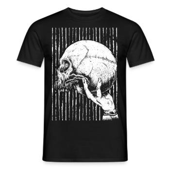Skull Stripes - Männer T-Shirt - Schwarz - Vorne - AI Model Male 178 light (178cm)