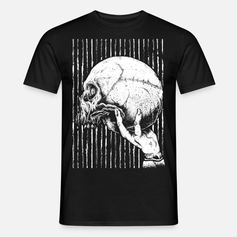 Skull Stripes - Männer T-Shirt - Schwarz