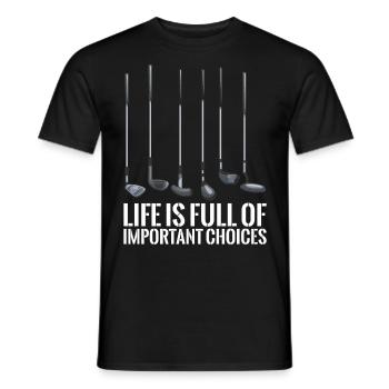 Golf Golfeur drôle prenant des décisions importantes - T-shirt homme - noir - Devant - AI Model Male 178 light (178cm)