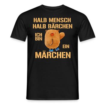 Halb Mensch halb Bärchen ich bin ein Märchen - Männer T-Shirt - Schwarz - Vorne - AI Model Male 178 light (178cm)