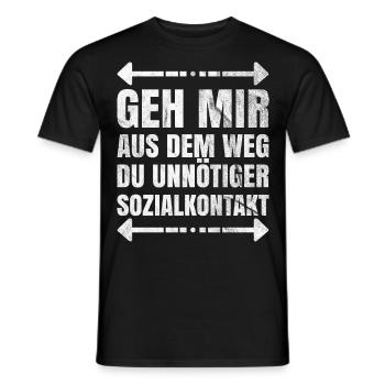 Sozialkontakt Abstandsregel - Männer T-Shirt - Schwarz - Vorne - AI Model Male 178 light (178cm)