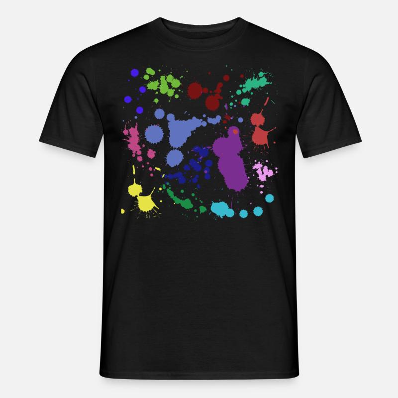 Farbspritzer Design - Männer T-Shirt - Schwarz