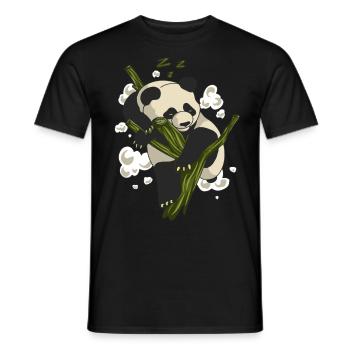 Schlafender Panda Pandabär Geschenk Tier Bambus - Männer T-Shirt - Schwarz - Vorne - AI Model Male 178 light (178cm)