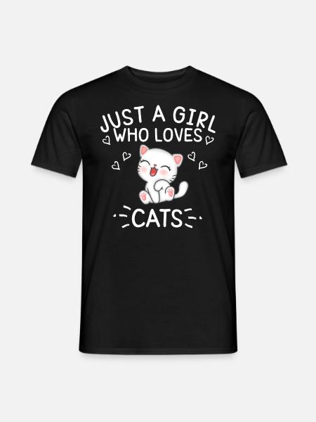 Just a Girl who loves Cats - Men's T-Shirt - black
