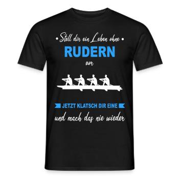 Rudern Ruderer Ruderboot Wassersport Kanu Geschenk - Männer T-Shirt - Schwarz - Vorne - AI Model Male 178 light (178cm)