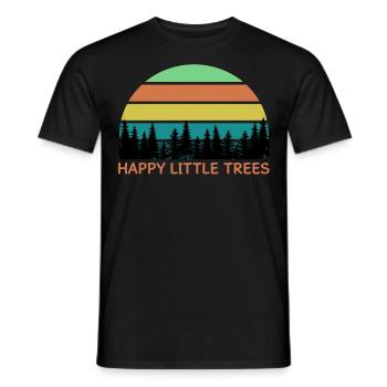 Happy little Trees Sunset - T-shirt homme - noir - Devant - AI Model Male 178 light (178cm)