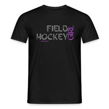 Field Hockey Girl Text Design - Men's T-Shirt - black - Front - AI Model Male 178 light (178cm)