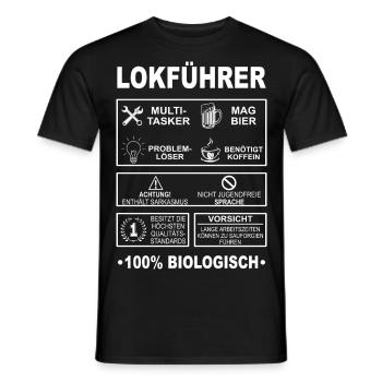 Modelleisenbahn Dampflok Modellbau Zug Lok Spruch - Männer T-Shirt - Schwarz - Vorne - AI Model Male 178 light (178cm)