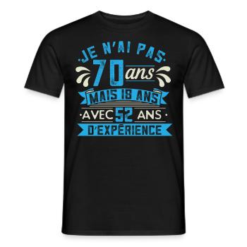 Anniversaire 70 Ans Cadeau - T-shirt homme - noir - Devant - AI Model Male 178 light (178cm)