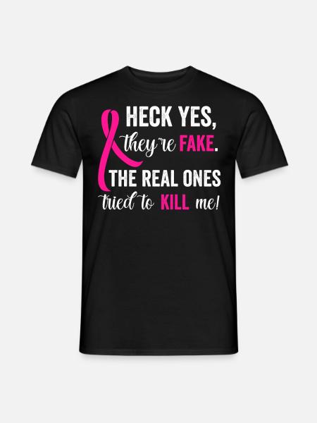 Fake Tits | Breast Cancer Humor - Men's T-Shirt - black