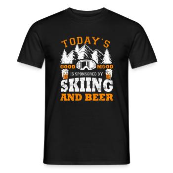 Ski cadeau de sports d'hiver d'hiver - T-shirt homme - noir - Devant - AI Model Male 178 light (178cm)