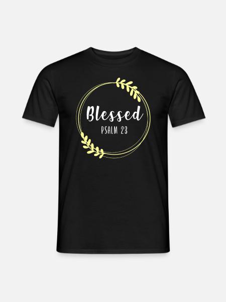 Christlicher Bibelvers Blume Schmetterling - Männer T-Shirt - Schwarz