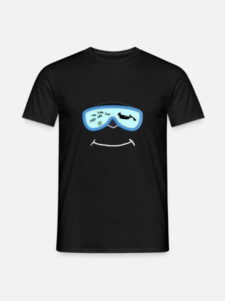 Schnorcheln Taucherbrille mit Fischen Algen Tauche - Männer T-Shirt - Schwarz