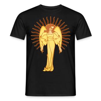 Dein Schutzengel, ein Jugendstil-Engel - Männer T-Shirt - Schwarz - Vorne - AI Model Male 178 light (178cm)
