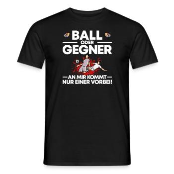 Fußball Abwehrspieler Verteidiger Geschenk - Männer T-Shirt - Schwarz - Vorne - AI Model Male 178 light (178cm)