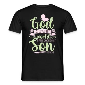 Christian bible verse religion - Men's T-Shirt - black - Front - AI Model Male 178 light (178cm)