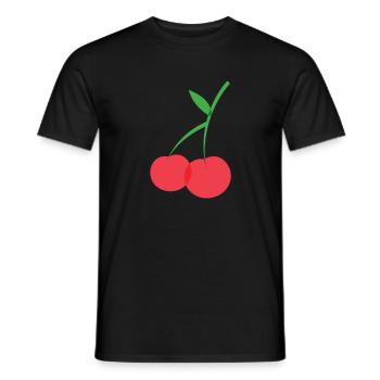 Cherries - Men's T-Shirt - black - Front - AI Model Male 178 light (178cm)