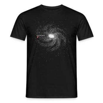You are here galaxy spiral - Men's T-Shirt - black - Front - AI Model Male 178 light (178cm)