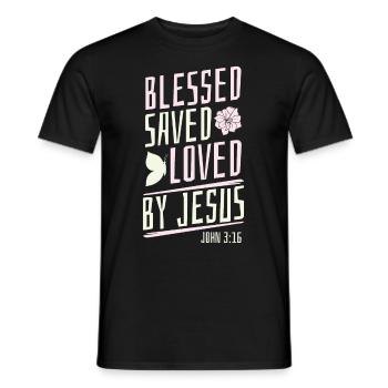 Christian bible verse religion - Men's T-Shirt - black - Front - AI Model Male 178 light (178cm)
