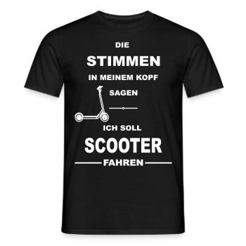 Scooter Stunt Scooter Tretroller Roller E-Scooter - Männer T-Shirt - Schwarz - Vorne - AI Model Male 178 light (178cm)